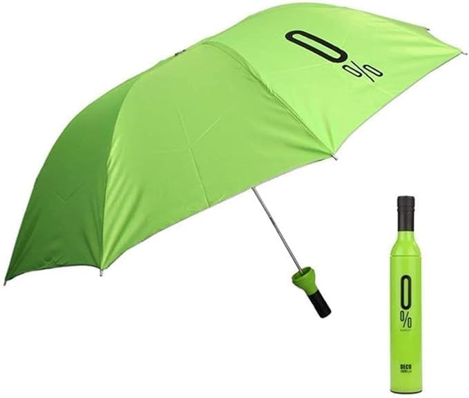 Unique Gifts® Wine Bottle Umbrella Windproof Double Layer Compact Umbrella with Bottle Cover for UV Protection & Rain
