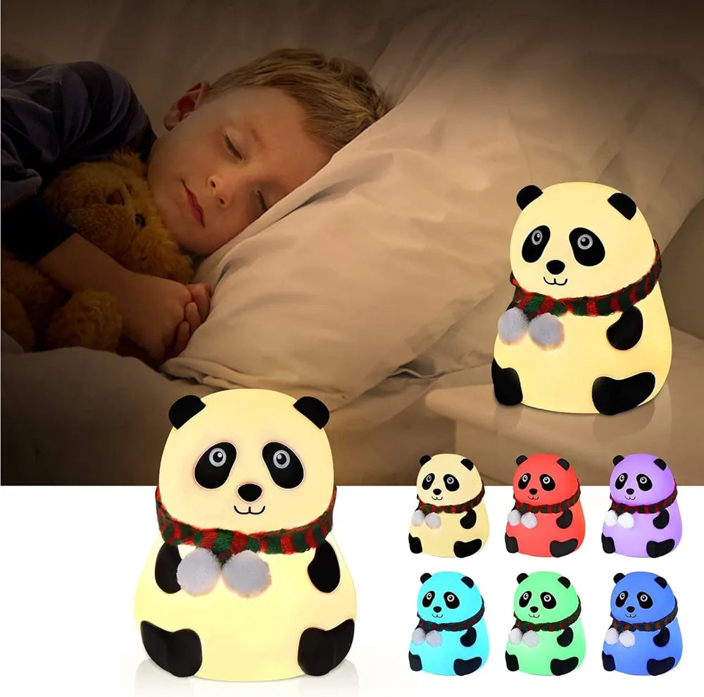 Unique Gifts® Silicone Panda Touch LED Night Light for Kids