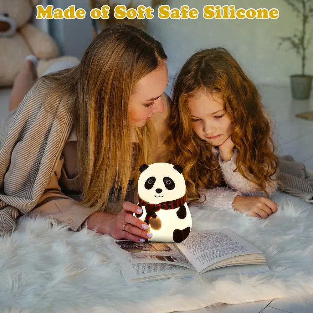 Unique Gifts® Silicone Panda Touch LED Night Light for Kids