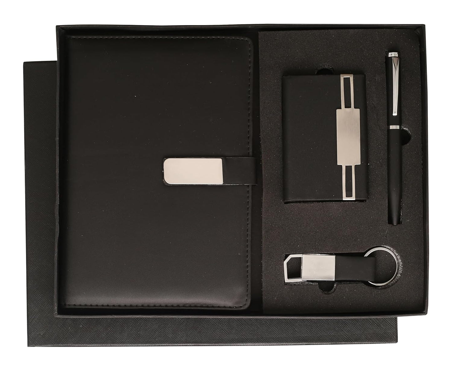 Magnetic Dairy, Pen, Keychain And Card Holder Wallet for men Combo Gifts For Men
