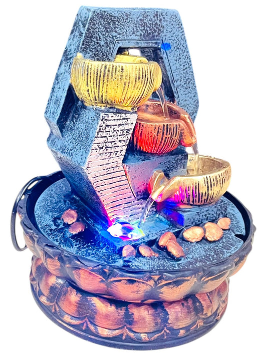 Stylish Jharna Water Fountain With Revolving Crystal Ball 🔮 For Home Decor With Box Packing (Size 12 Inch).