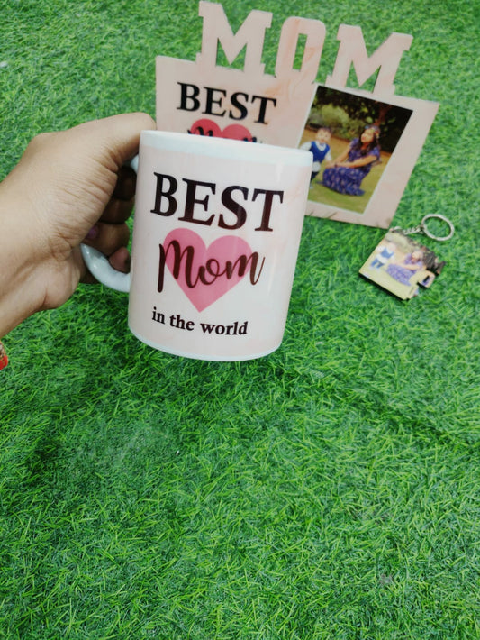 @uniquegifts Best Mom In The World Mug,MOM Photo Frame,Photo Keychain