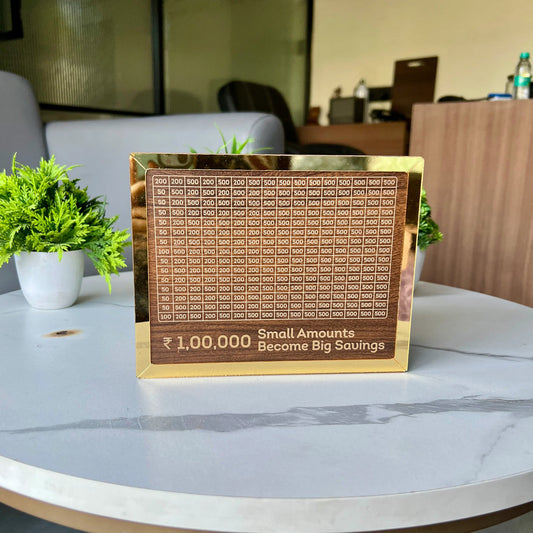 ₹1,00,000 Savings Challenge Box – Break to Open | MDF + Acrylic | 8 Inch