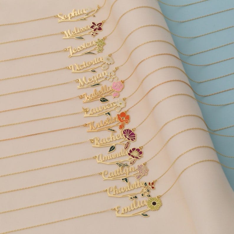 Customised Enamel Name Necklace For your loved ones