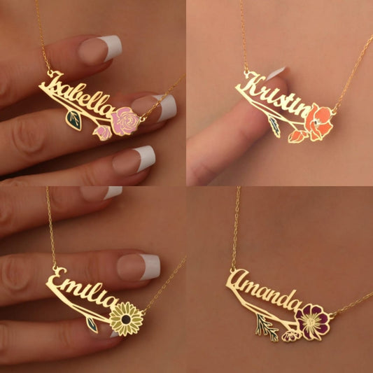 Customised Enamel Name Necklace For your loved ones