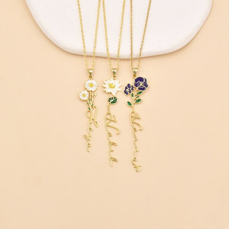 Customised Enamel Name Necklace For your loved ones