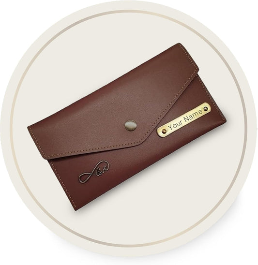 Personalized Leather Women's Clutches with Name