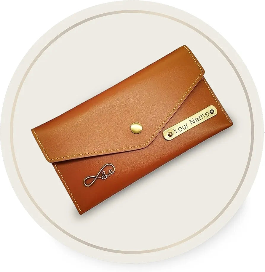 Personalized Leather Women's Clutches with Name