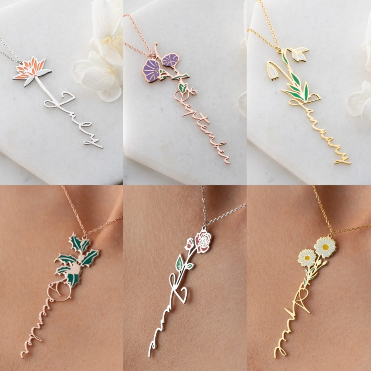Customised Enamel Name Necklace For your loved ones