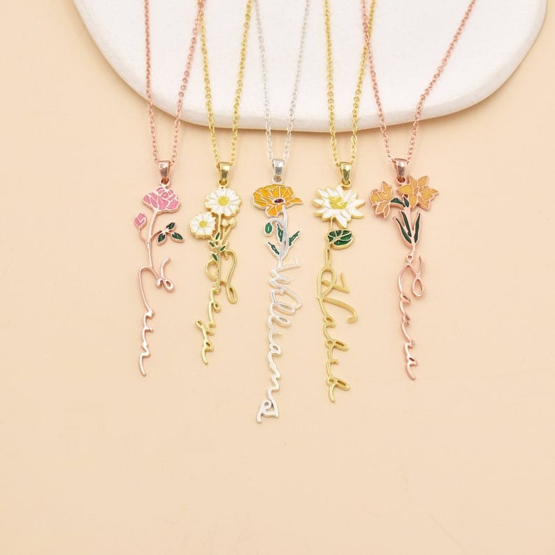 Customised Enamel Name Necklace For your loved ones