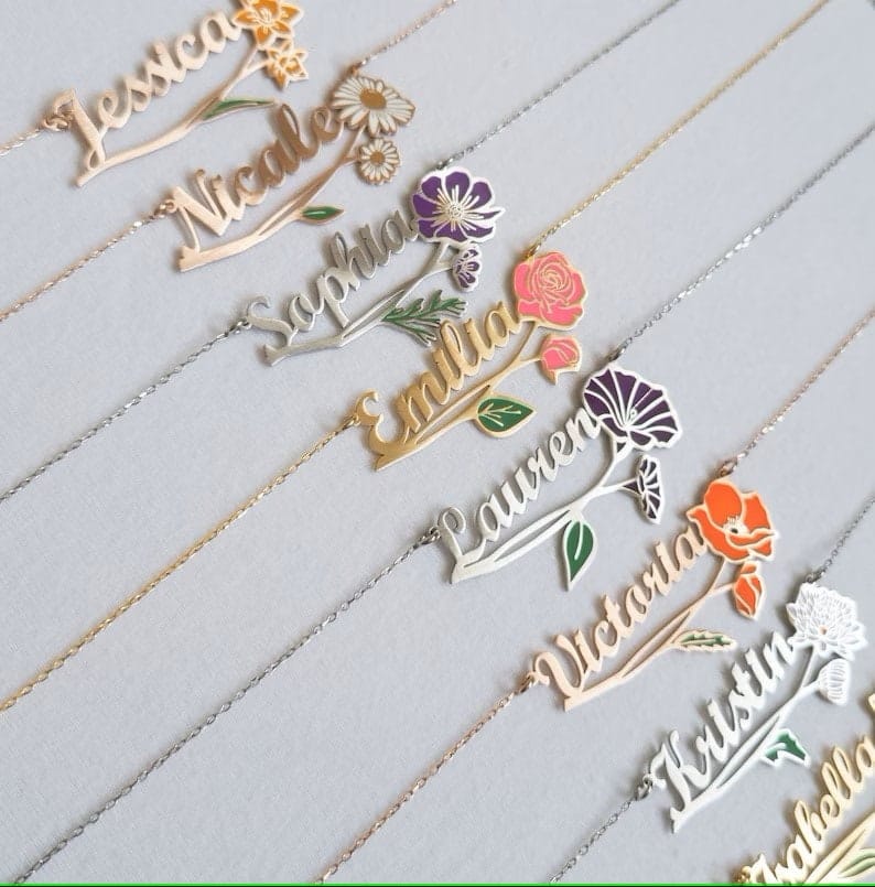 Customised Enamel Name Necklace For your loved ones