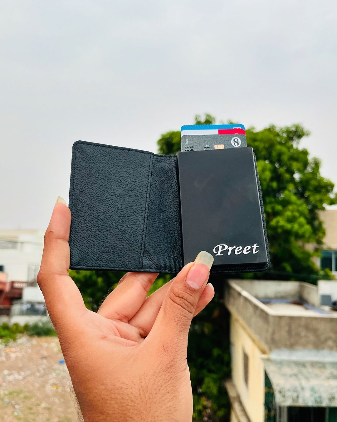 Customised Leather Material With Card Safety