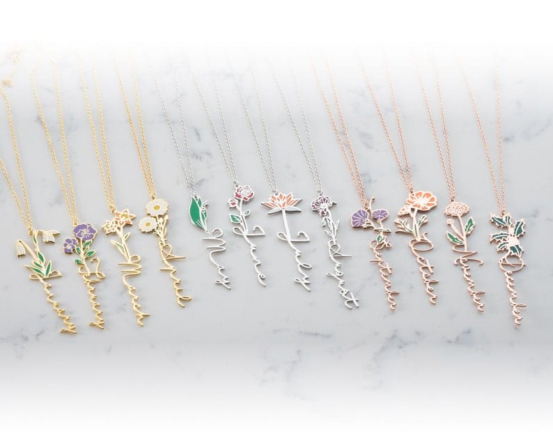 Customised Enamel Name Necklace For your loved ones