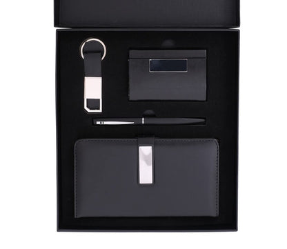 Unique Gifts® Diary Gift Set for Men with Card Holder, Pen, and Metal Keychain