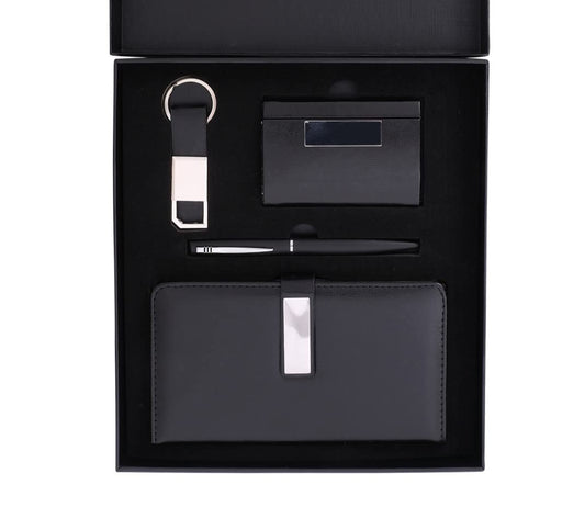 Unique Gifts® Diary Gift Set for Men with Card Holder, Pen, and Metal Keychain