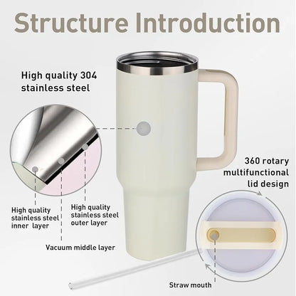 Unique Gifts® Tumbler with Handle, Insulated Tumbler with Lid