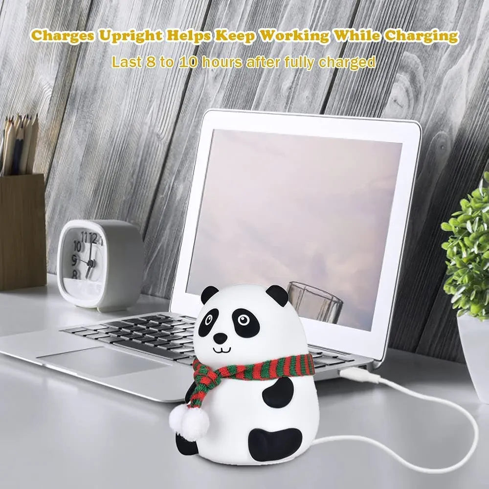 Unique Gifts® Silicone Panda Touch LED Night Light for Kids