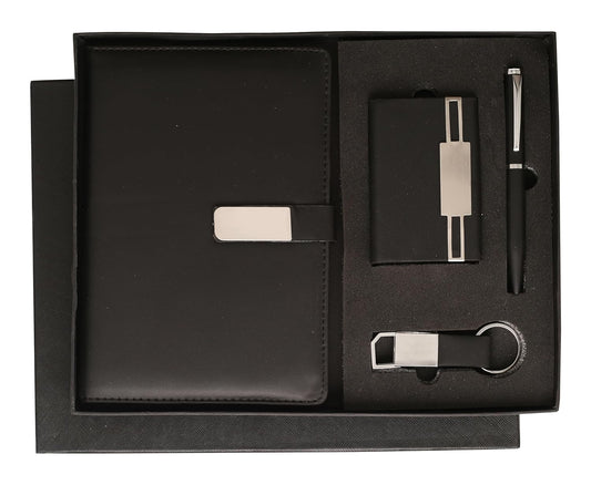 Magnetic Dairy, Pen, Keychain And Card Holder Wallet for men Combo Gifts For Men