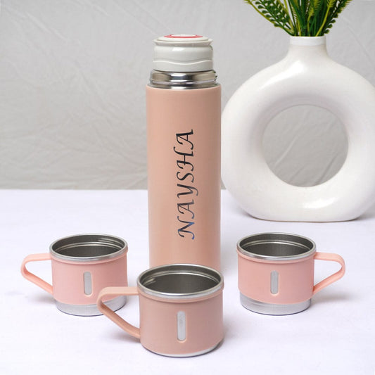 Personalized Thermal Flask Set with 3 Cups