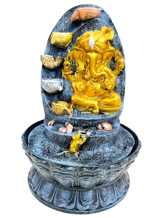 Big Size Lord Ganesha Ji Water Fountain – 18 Inch | Spiritual Home Decor with Box Packing