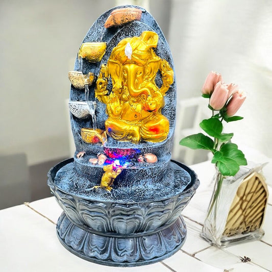 Big Size Lord Ganesha Ji Water Fountain – 18 Inch | Spiritual Home Decor with Box Packing