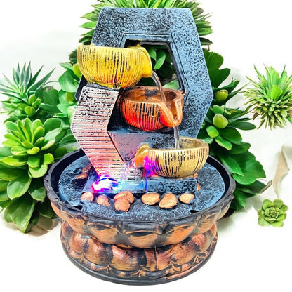 Stylish Jharna Water Fountain With Revolving Crystal Ball 🔮 For Home Decor With Box Packing (Size 12 Inch).