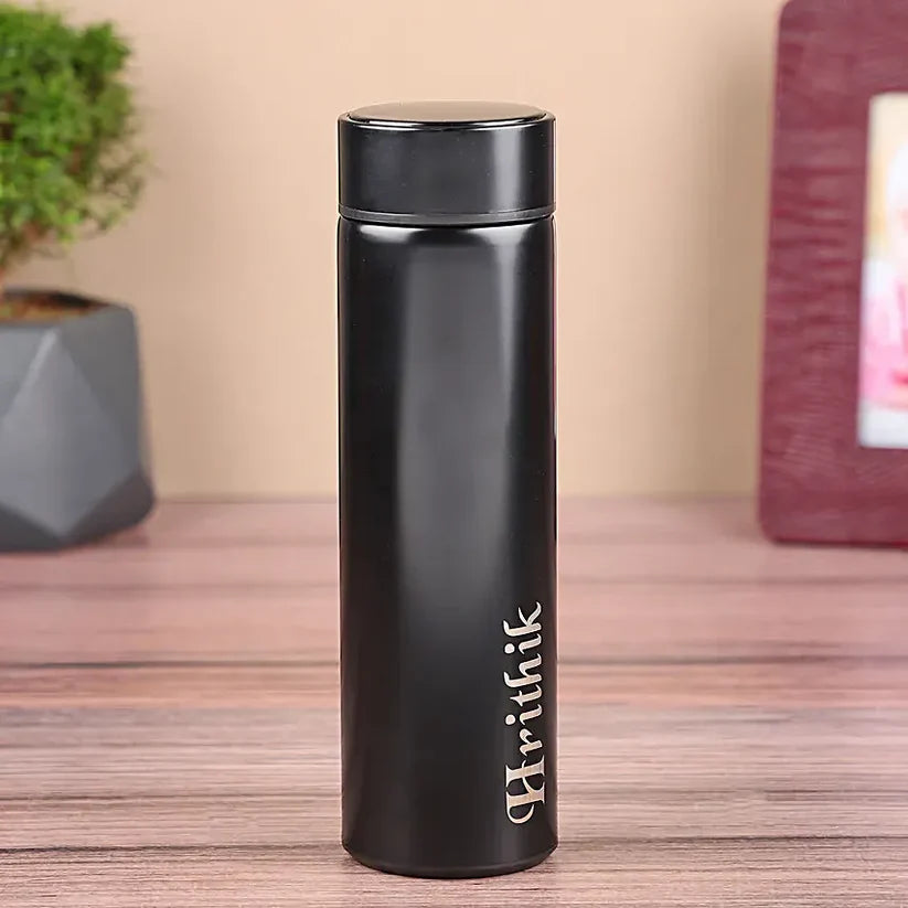 Personalized Stainless Steel Vacuum Insulated Bottle – Black, White, Red & Blue (Custom Name Printed)