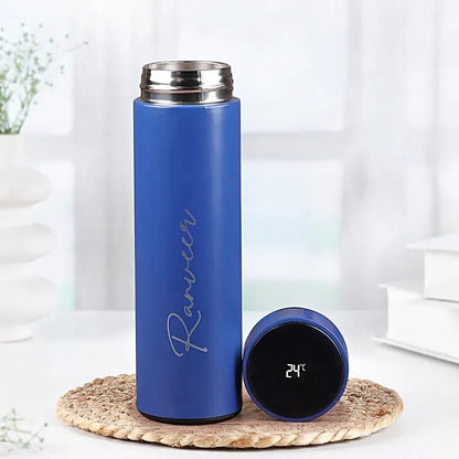 Personalized Stainless Steel Vacuum Insulated Bottle – Black, White, Red & Blue (Custom Name Printed)