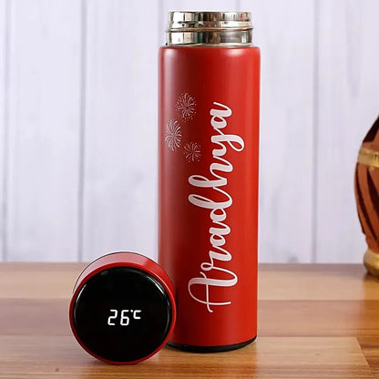 Personalized Stainless Steel Vacuum Insulated Bottle – Black, White, Red & Blue (Custom Name Printed)