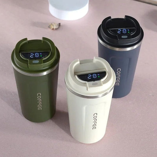 Smart  temperature display coffee vacuum flasks,