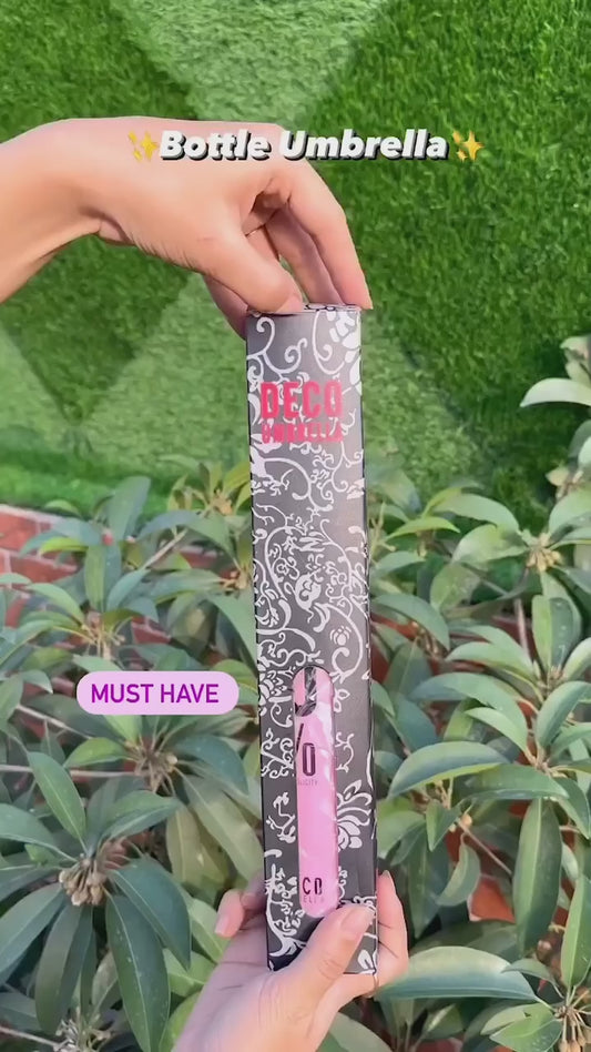 Unique Gifts® Wine Bottle Umbrella Windproof Double Layer Compact Umbrella with Bottle Cover for UV Protection & Rain