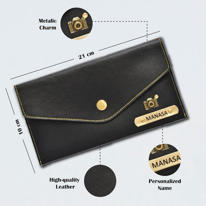 Personalized Leather Women's Clutches with Name