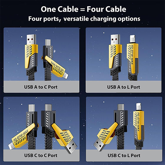 4 in 1 65 Watt superfast charging Data Cable