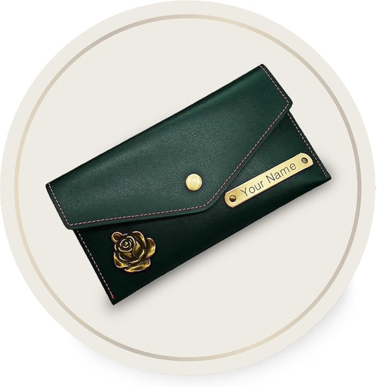 Personalized Leather Women's Clutches with Name