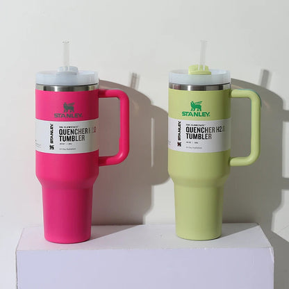 Buy 1 get 1 --  1200ML Stainless Steel Tumbler Reusable Bottle with Handle, Lid & Straw