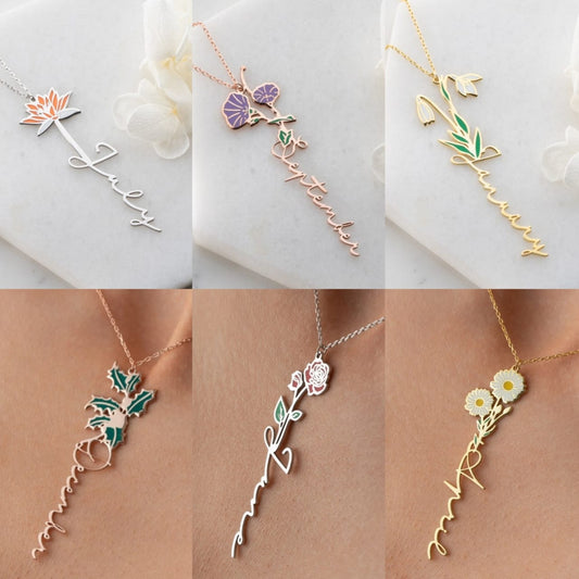 Customised Enamel Name Necklace For your loved ones