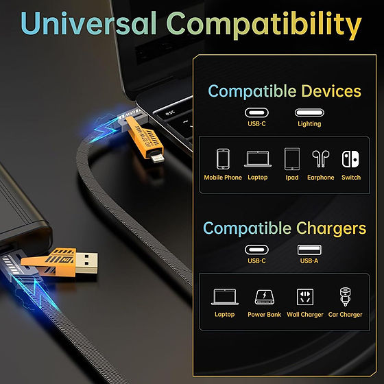 4 in 1 65 Watt superfast charging Data Cable