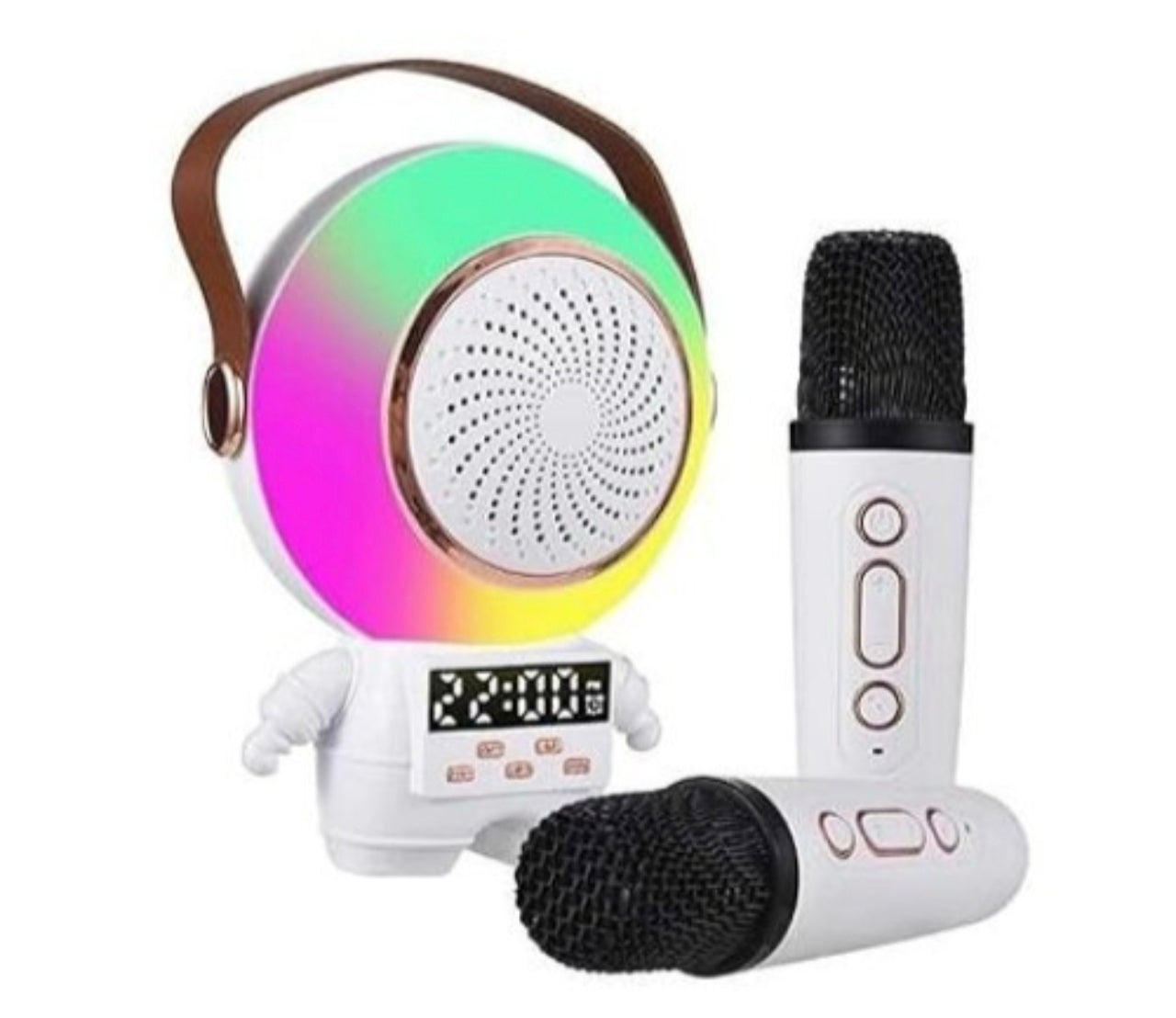 Mini karaoke speaker with 2 mic