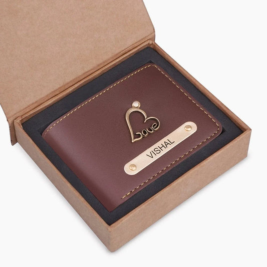 Customized Mens Dark Brown PU Leather Wallet